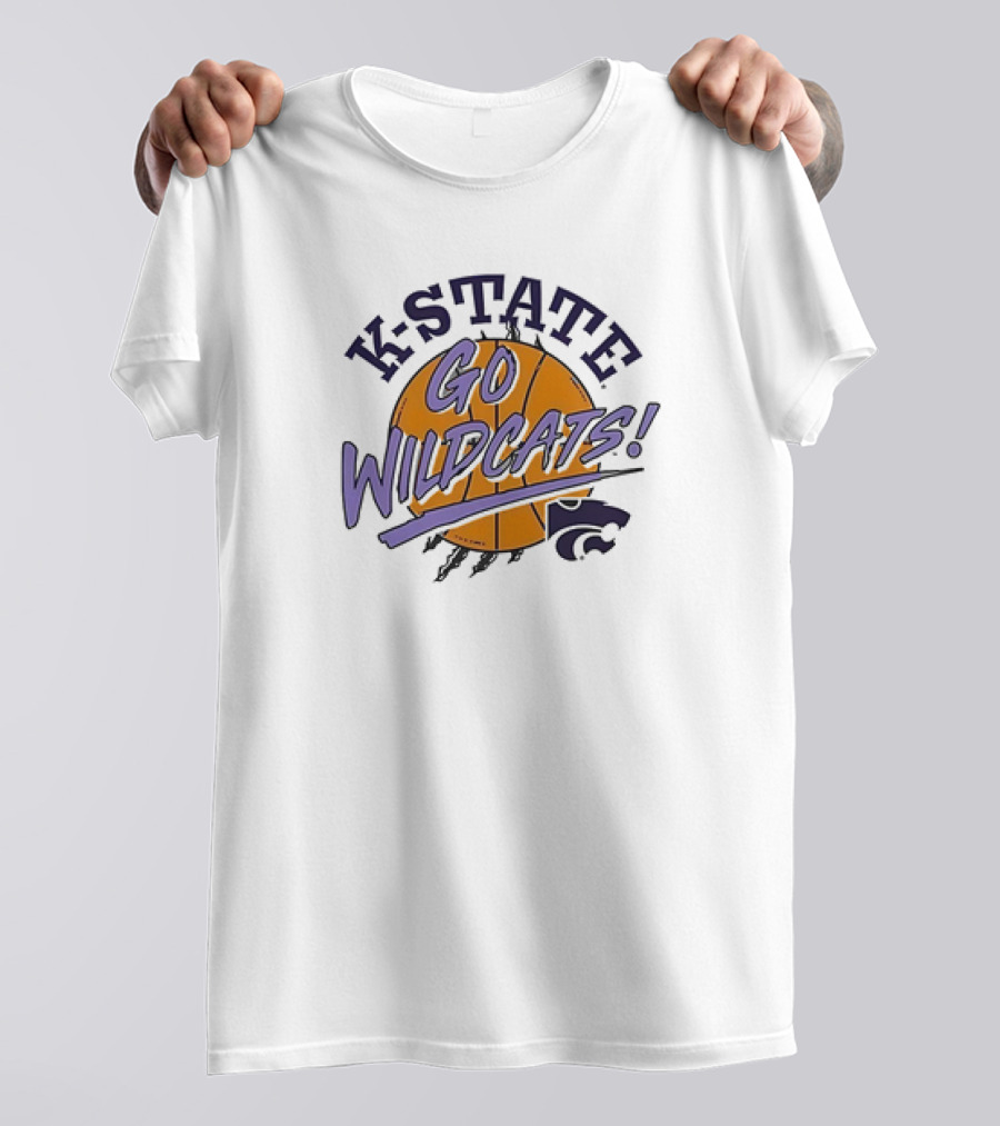 K-State Wildcats Go Wildcats Basketball Basketball And Powercat T-Shirt