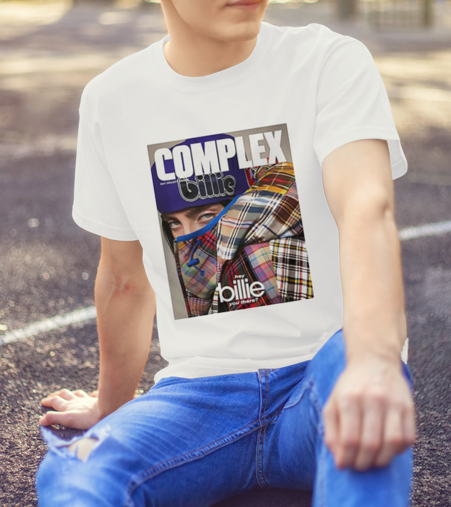 Complex Magazine Cover Billie Eilish Hey Billie You There Plaid Patchwork T-Shirt