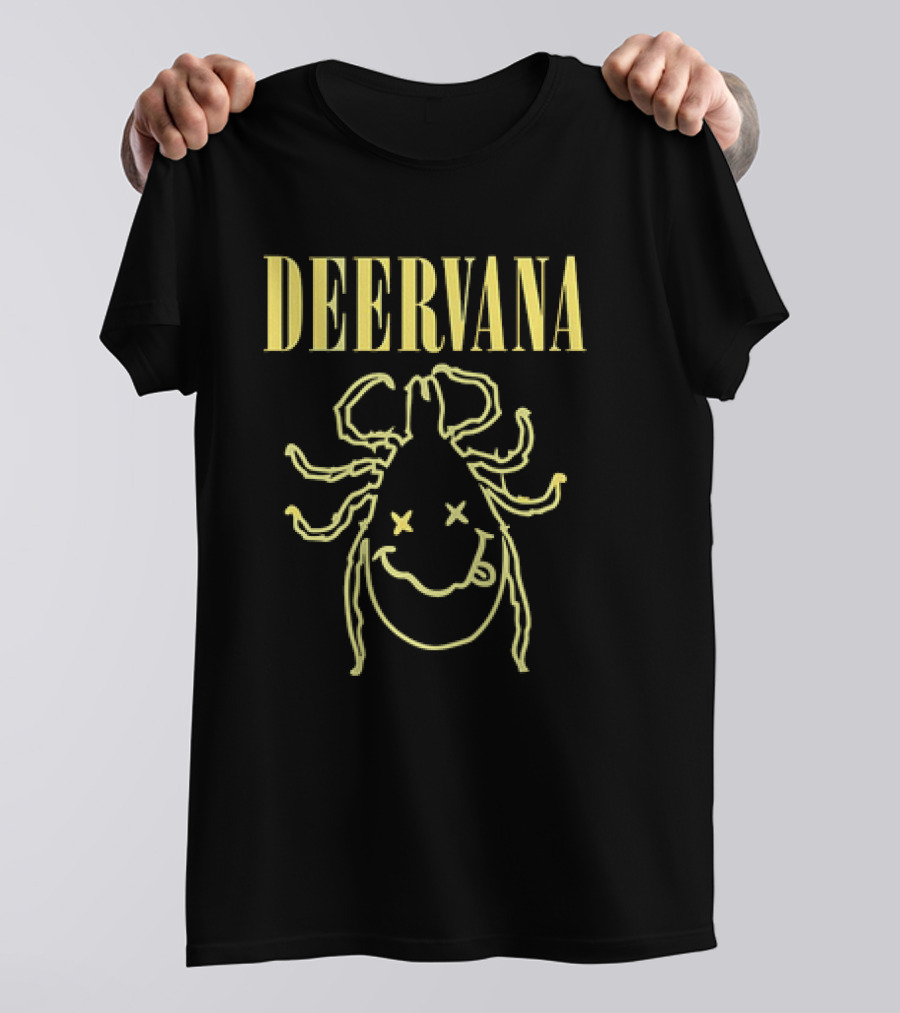 Deervana Grunge Smile Nirvana-Inspired T-Shirt