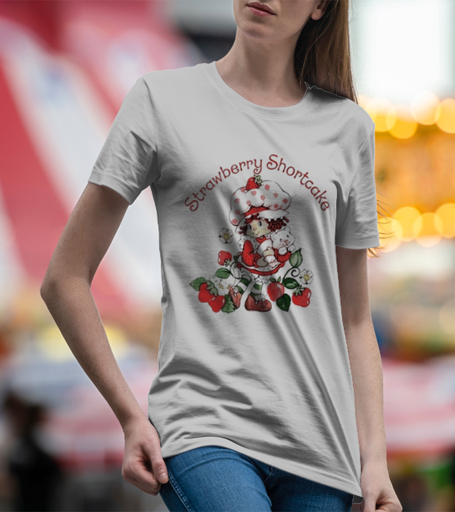 Strawberry Shortcake With Plush Bear And Strawberries T-Shirt