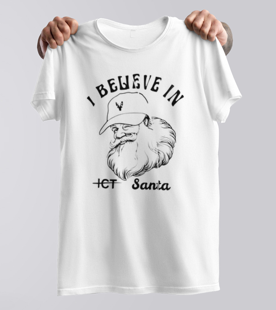 I Believe In Santa Christmas With ICT Logo Hat T-Shirt