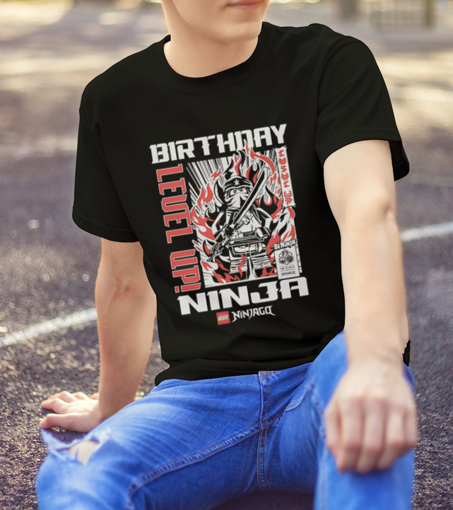 Birthday Level Up Ninja LEGO Ninjago Fire T-Shirt