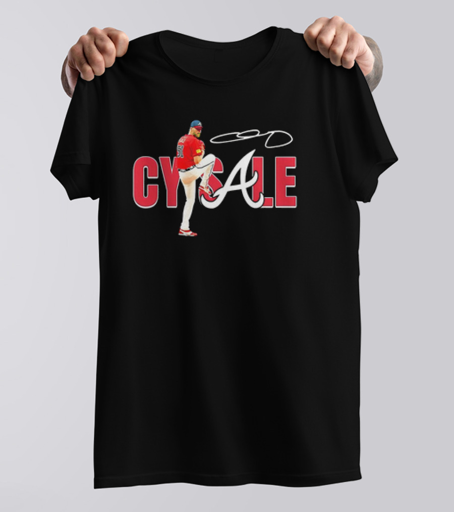 Cy Young Cy Sale Atlanta Braves Signature Baseball Pitcher T-Shirt