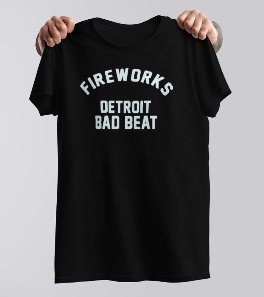 Fireworks Detroit Bad Beat Fan Celebration Iconic T-Shirt