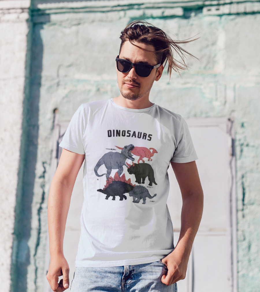 Dinosaurs Parasaurolophus Triceratops Rex Stegosaurus Ankylosaurus T-Shirt