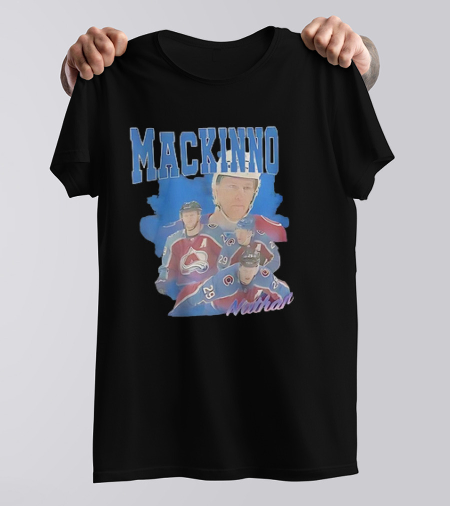 Nathan MacKinnon Colorado Avalanche Hockey Player Collage T-Shirt