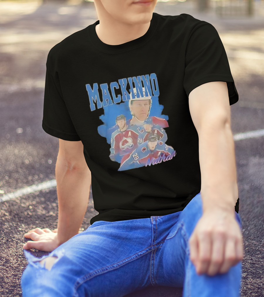 Nathan MacKinnon Colorado Avalanche Hockey Player Collage T-Shirt