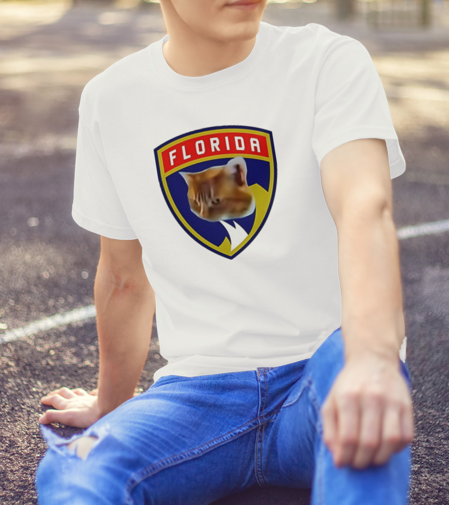 Florida Cat Face Panthers Emblem T-Shirt