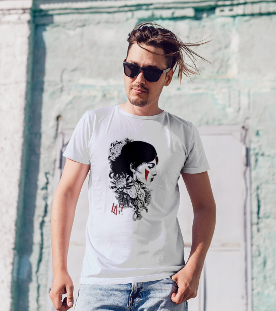 Princess Mononoke San Chrysanthemum Japanese Kanji T-Shirt