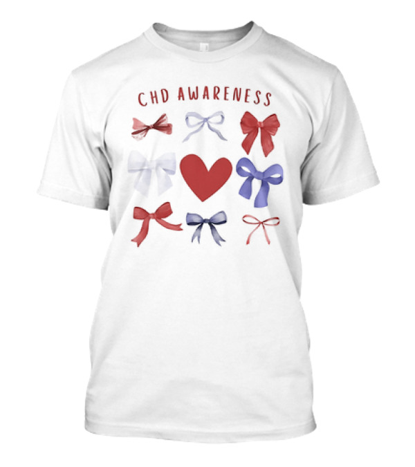 CHD Awareness Heart And Bows Collection T-Shirt