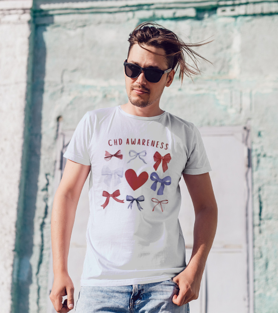 CHD Awareness Heart And Bows Collection T-Shirt