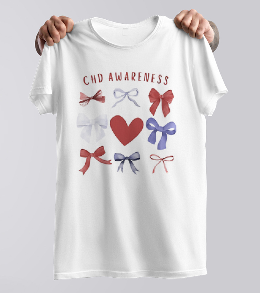 CHD Awareness Heart And Bows Collection T-Shirt