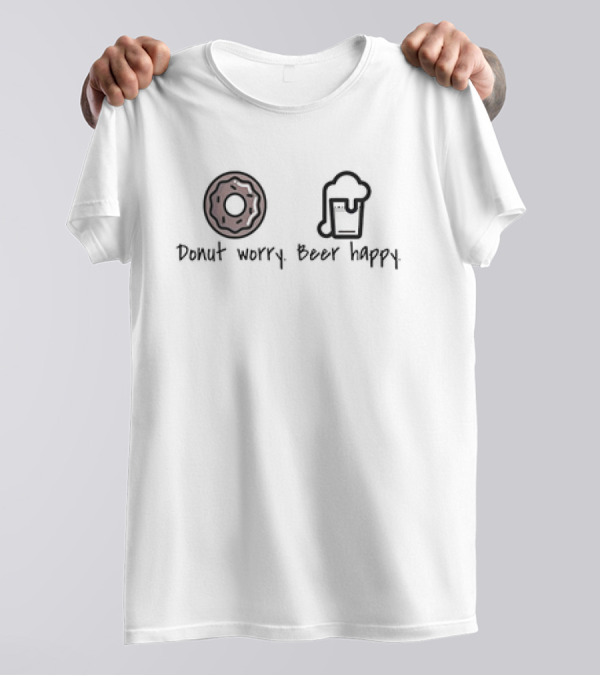 Donut Worry Beer Happy Donut Beer Icons T-Shirt