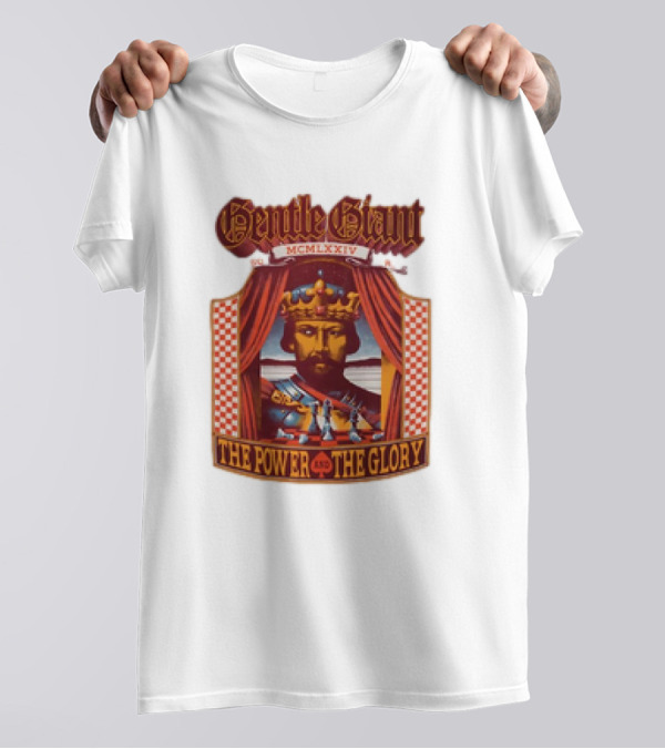 Gentle Giant MCMLXXIV The Power And The Glory King Chessboard Curtain T-Shirt