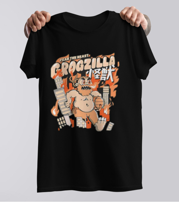 Fear The Beast Grogzilla Rampages Through Urban Chaos T-Shirt