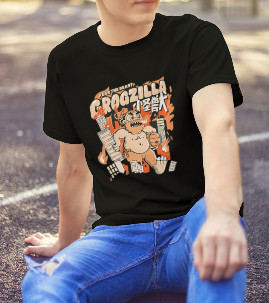 Fear The Beast Grogzilla Rampages Through Urban Chaos T-Shirt