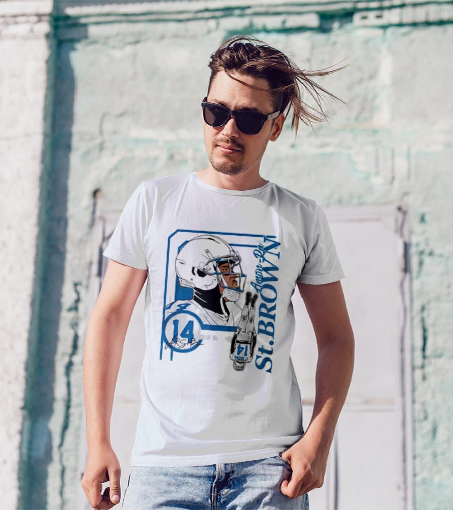 Amon-Ra St. Brown 14 Detroit Lions NFL Football Vintage Collage T-Shirt