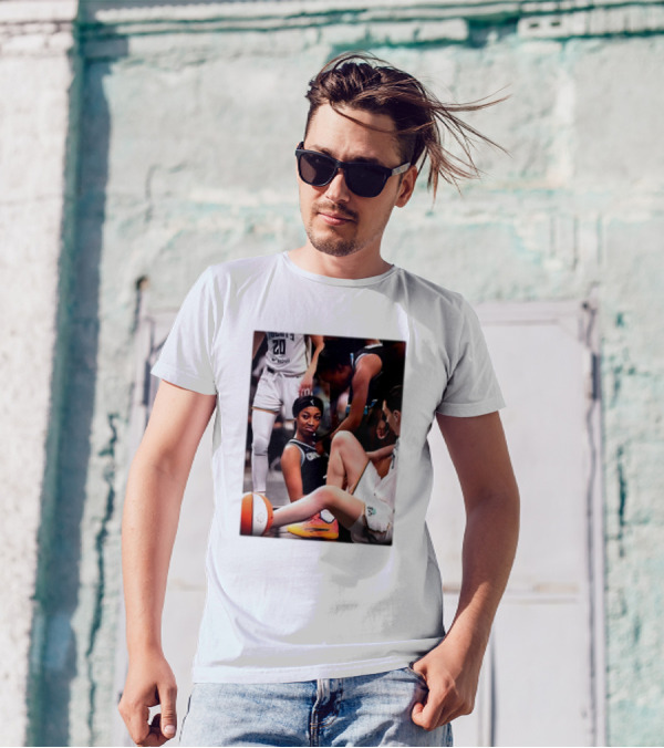 Angel Reese Determined Poised Basketball Court Moment T-Shirt