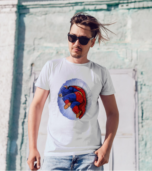 Superman X Yamcha Fallen Hero Parody Crossover T-Shirt