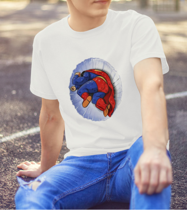 Superman X Yamcha Fallen Hero Parody Crossover T-Shirt