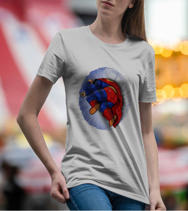 Superman X Yamcha Fallen Hero Parody Crossover T-Shirt