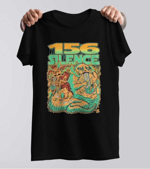 156 Silence Creature Smoking And Relaxing Psychedelic Art T-Shirt