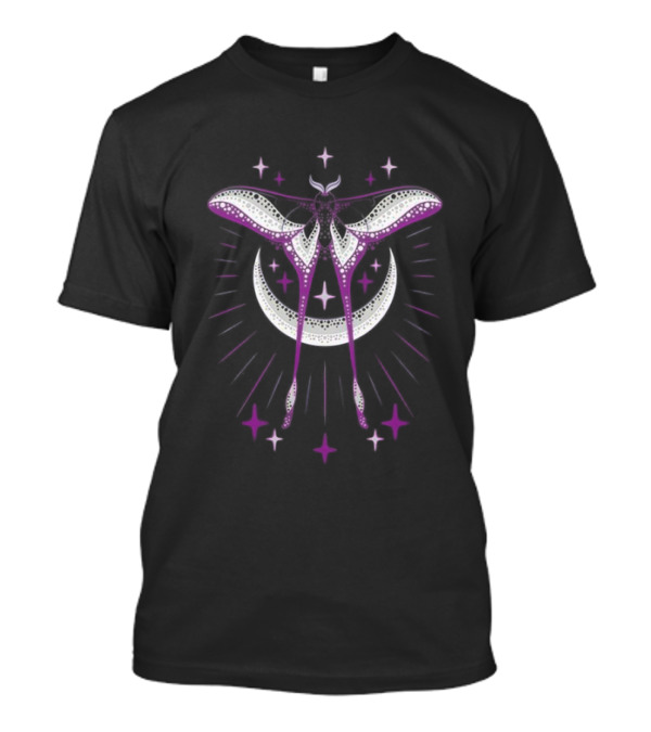 Ace Moonmoth With Crescent Moon And Radiant Stars T-Shirt