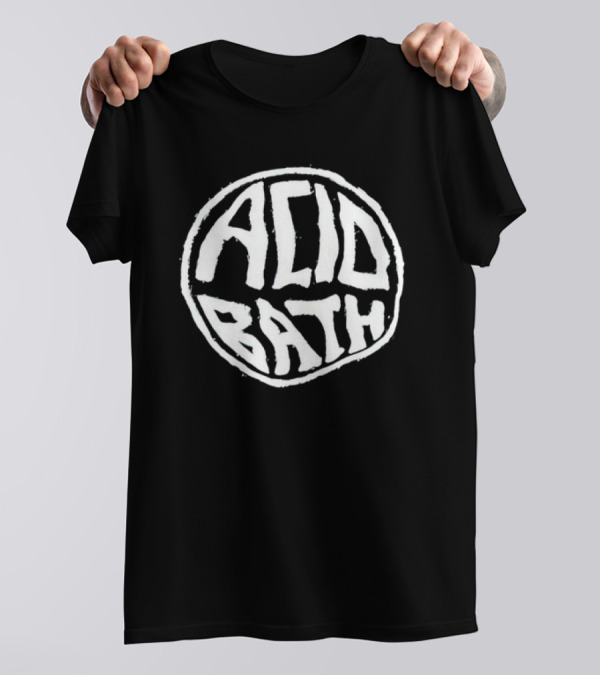 Acid Bath Circular Text Style T-Shirt