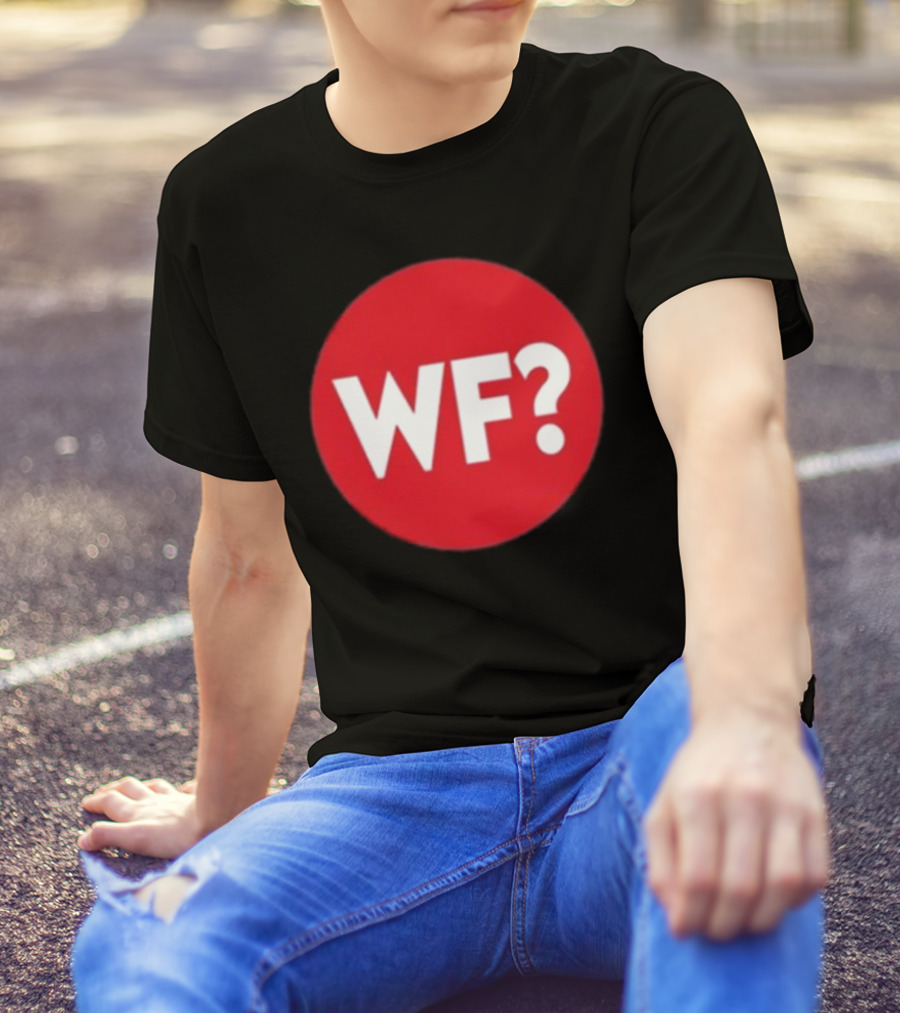 Adrianne Curry Wearing WF Why-Files Red Circle Icon T-Shirt