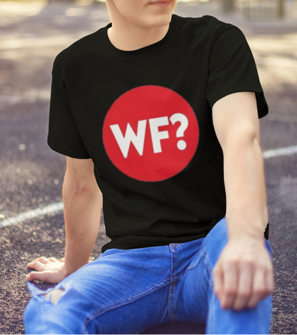 Adrianne Curry Wearing WF Why-Files Red Circle Icon T-Shirt