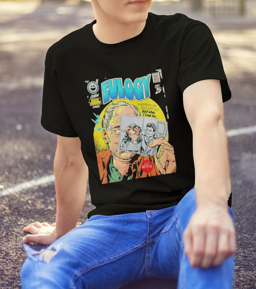 All New Black Mirror Comics Eulogy Smartphones Clouds By Butcher Billy Netflix T-Shirt