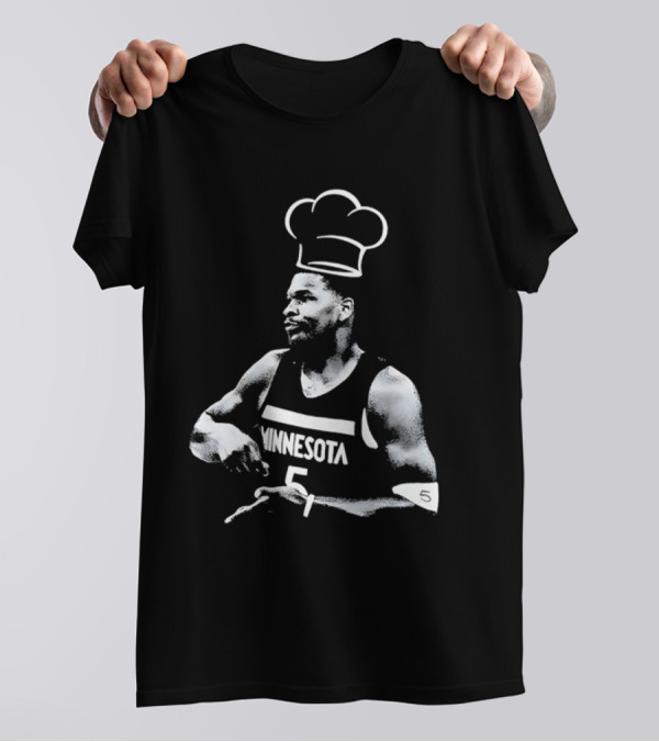 Anthony Edwards No.5 Minnesota Timberwolves Cooking Basketball Player Chef Hat T-Shirt