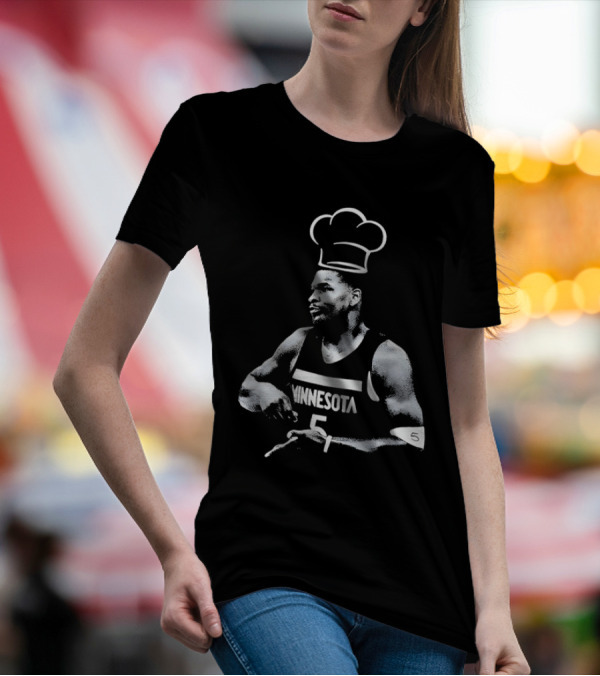Anthony Edwards No.5 Minnesota Timberwolves Cooking Basketball Player Chef Hat T-Shirt