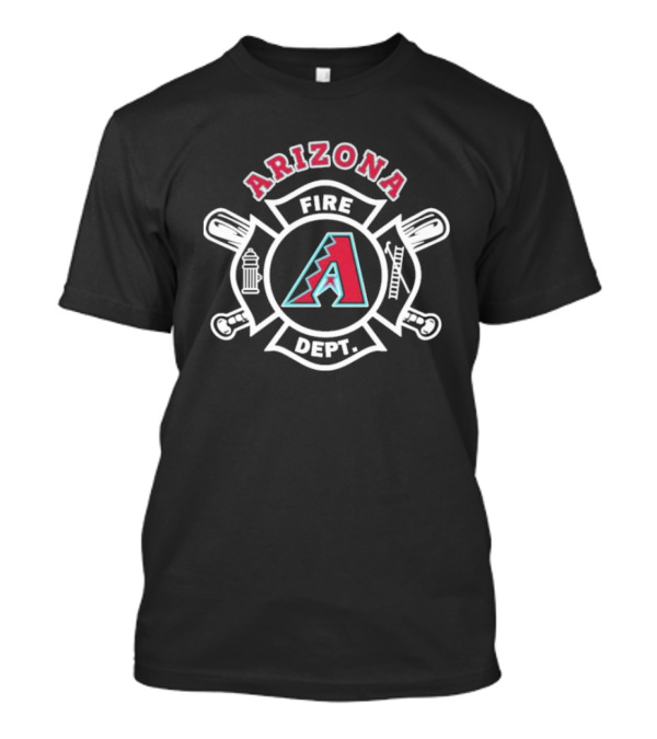 Arizona Diamondbacks Fire Dept Axe Hydrant Baseball Emblem T-Shirt
