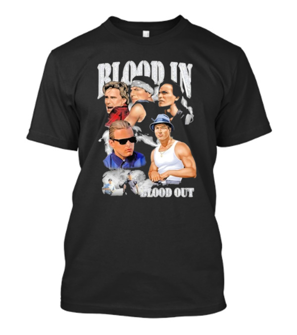 Blood In Blood Out Movie Characters Collage With Diamonds T-Shirt