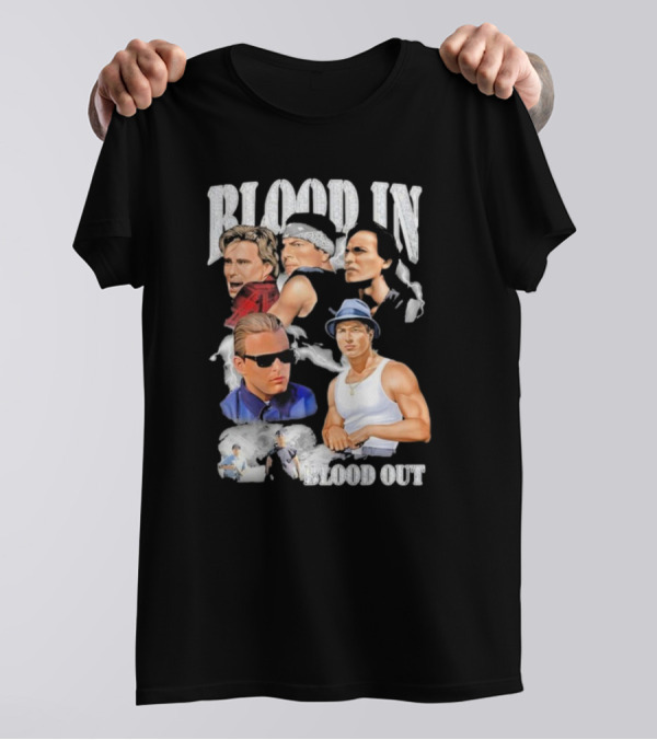 Blood In Blood Out Movie Characters Collage With Diamonds T-Shirt
