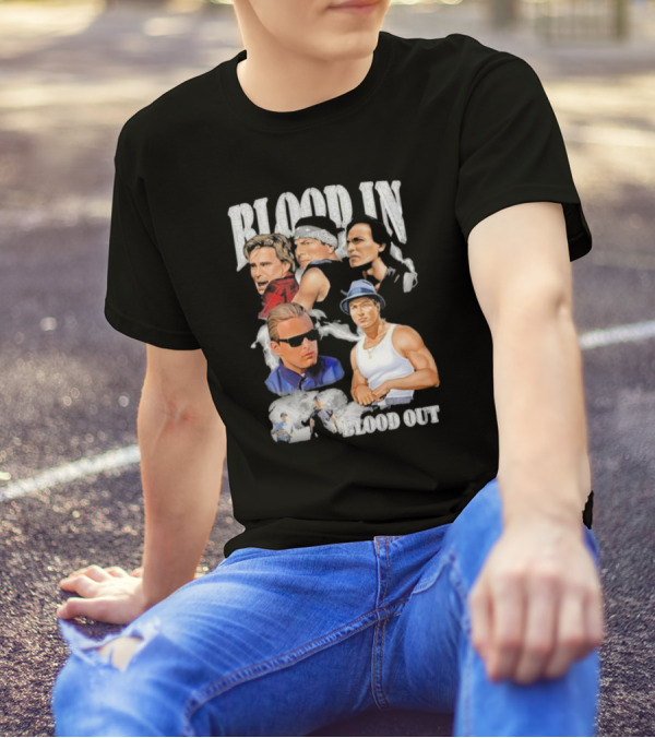 Blood In Blood Out Movie Characters Collage With Diamonds T-Shirt