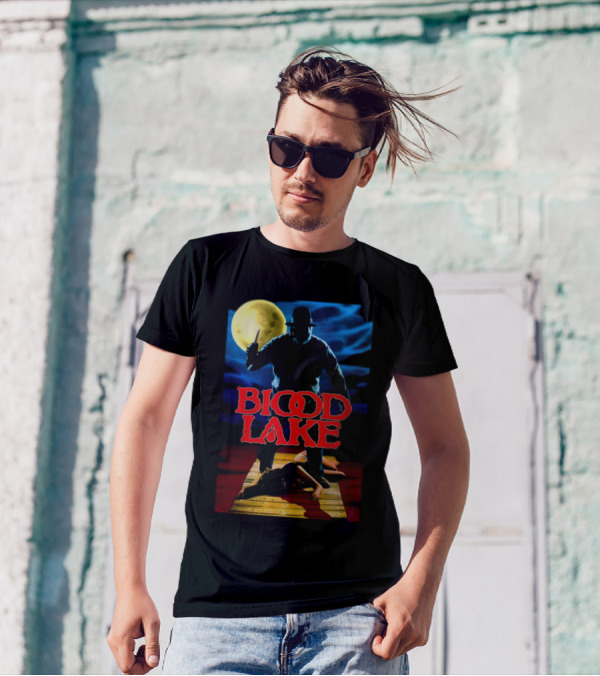 Blood Lake Horror Movie Moonlit Killer Silhouette T-Shirt