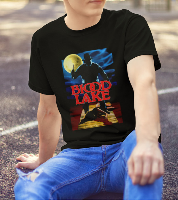 Blood Lake Horror Movie Moonlit Killer Silhouette T-Shirt