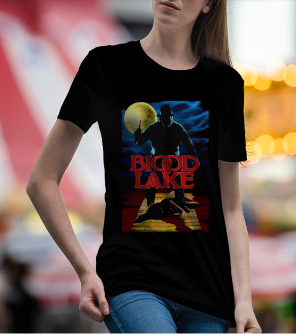 Blood Lake Horror Movie Moonlit Killer Silhouette T-Shirt