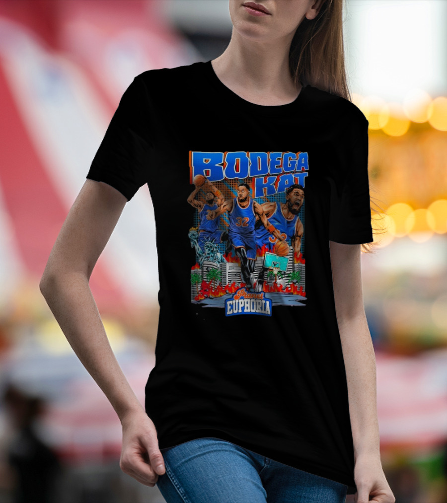Bodega Kat Basketball Energy Planet Euphoria Action Player Number 32 T-Shirt