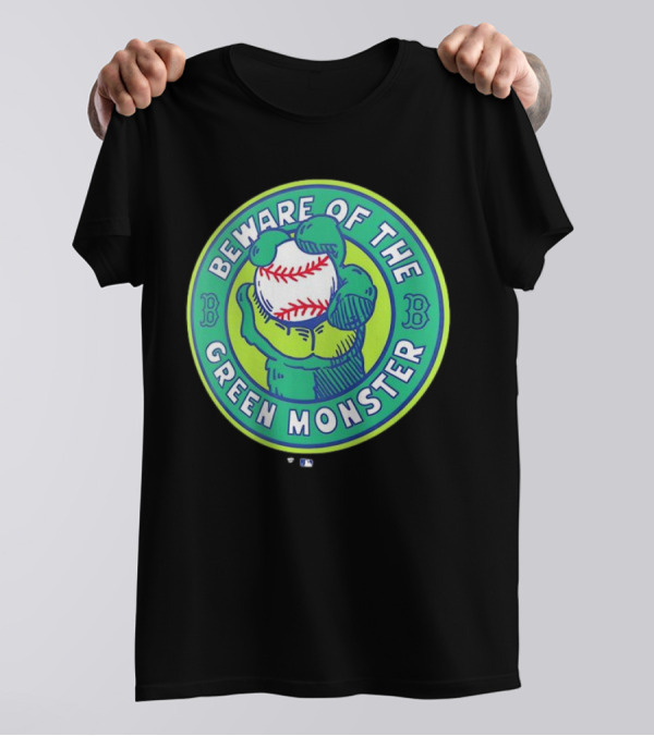 Boston Red Sox Beware Of The Green Monster Baseball Iconic Fenway Park Imagery T-Shirt