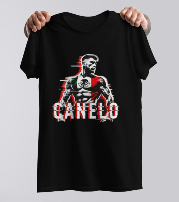 Canelo Mexican Flag Boxer Stylized Graphic T-Shirt