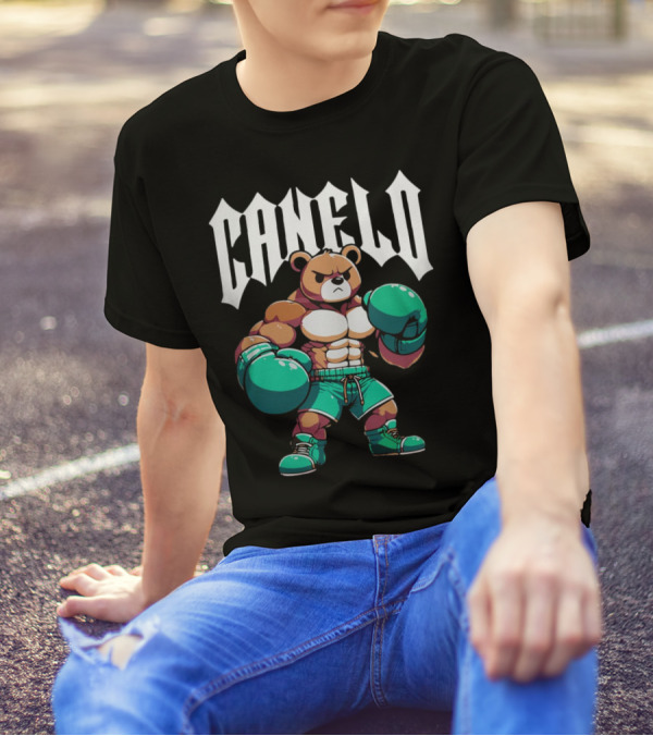 Canelo Bear Boxing Cartoon Bear With Gloves And Shorts T-Shirt