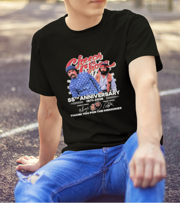 Cheech And Chong 55th Anniversary 1971-2026 Thank You For The Memories Signatures T-Shirt