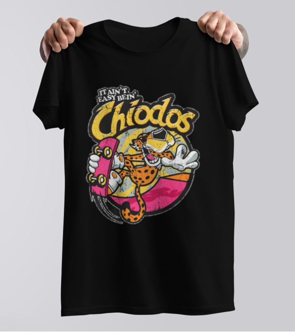 It Ain't Easy Bein' Chiodos Skateboard Cheetah Black T-Shirt