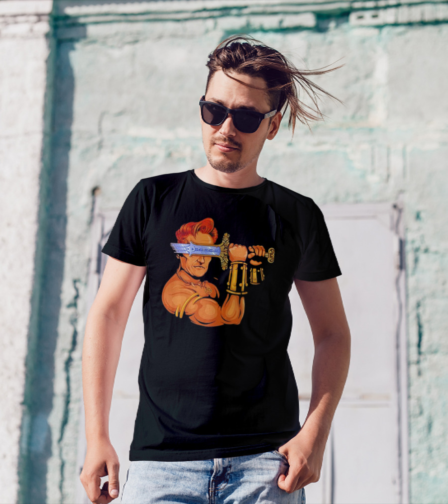 Conan O'Brien Barbarian Parody Sword T-Shirt