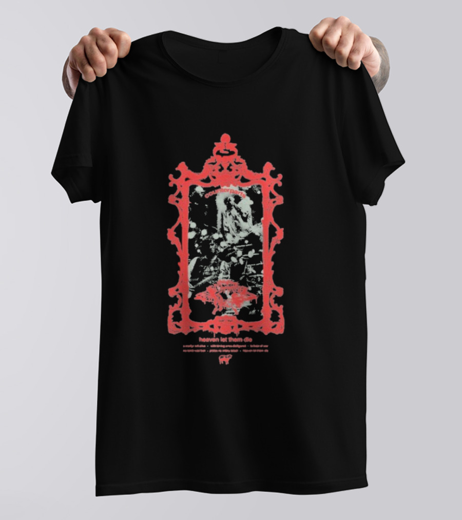 Counterparts Heaven Let Them Die Angel Faded Ornate Red Frame T-Shirt
