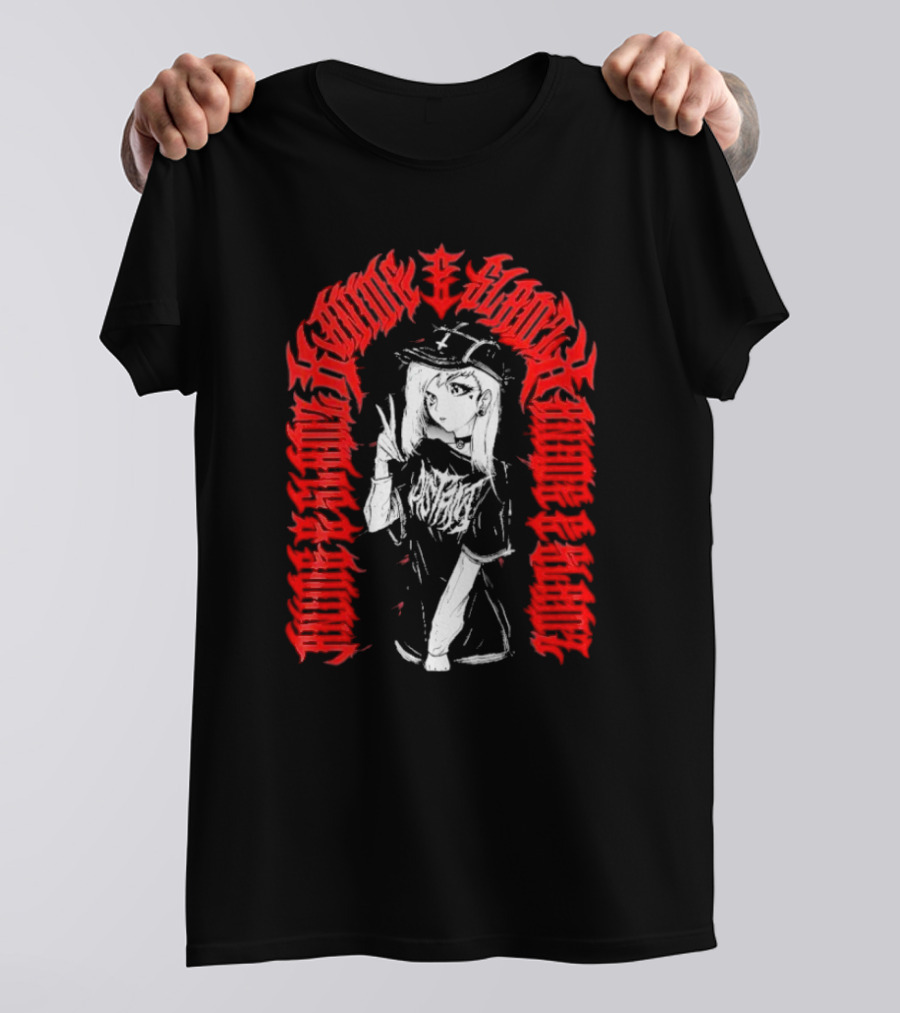 Distant Anime Slams Cosmic Lovecraftian Heavy Metal Aesthetics T-Shirt