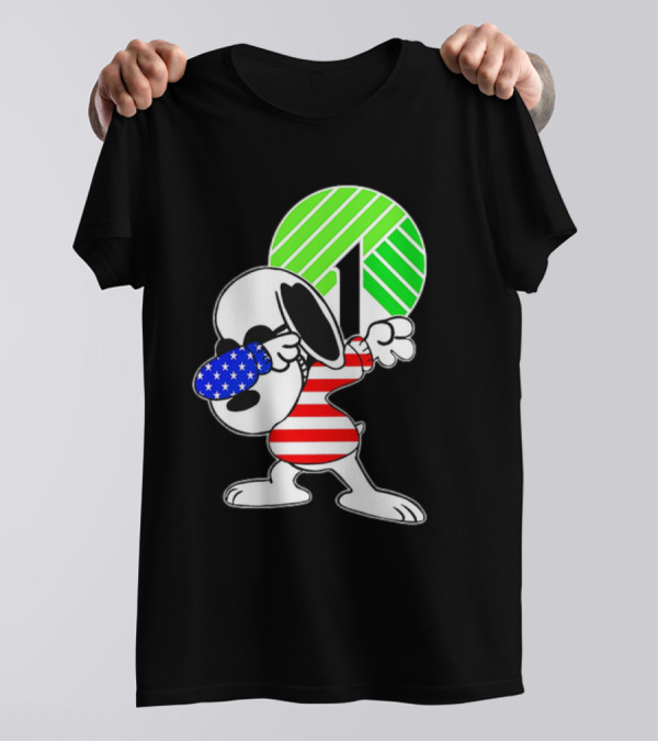 Dollar Tree Snoopy Dabbing American Flag Costume T-Shirt